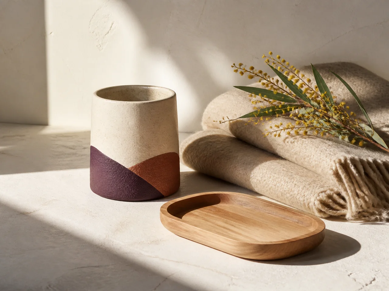 Australian ceramics, timber homewares, wool and wattle